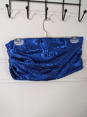 ASOS Blue Sequin Crop Top